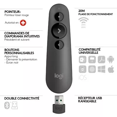 Logitech R500 Laser Presentation Remote :: 910-005843  (Data Input Devices > Wir • £62.70